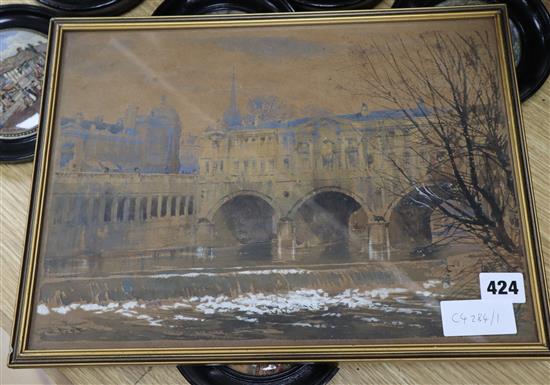 Arthur Charles Fare RWA (1876-1958), watercolour, View of Pulteney Bridge and Weir on the River Avon, signed,